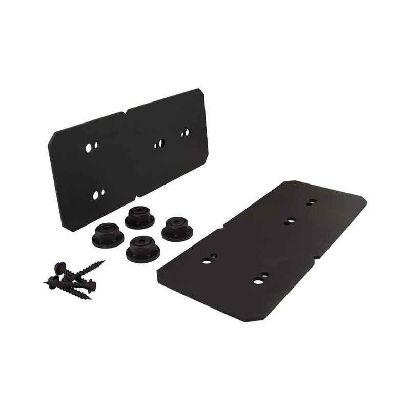 OZCO Ironwood 8" Post to Beam Flush Connector Heavy Duty Black Powder-Coated Steel Bracket for Wood Posts, Outdoor Beam Braces, Corner Brackets, Flush Brackets for Wood and Aluminum, 2-Pack, 51776 - Image 1